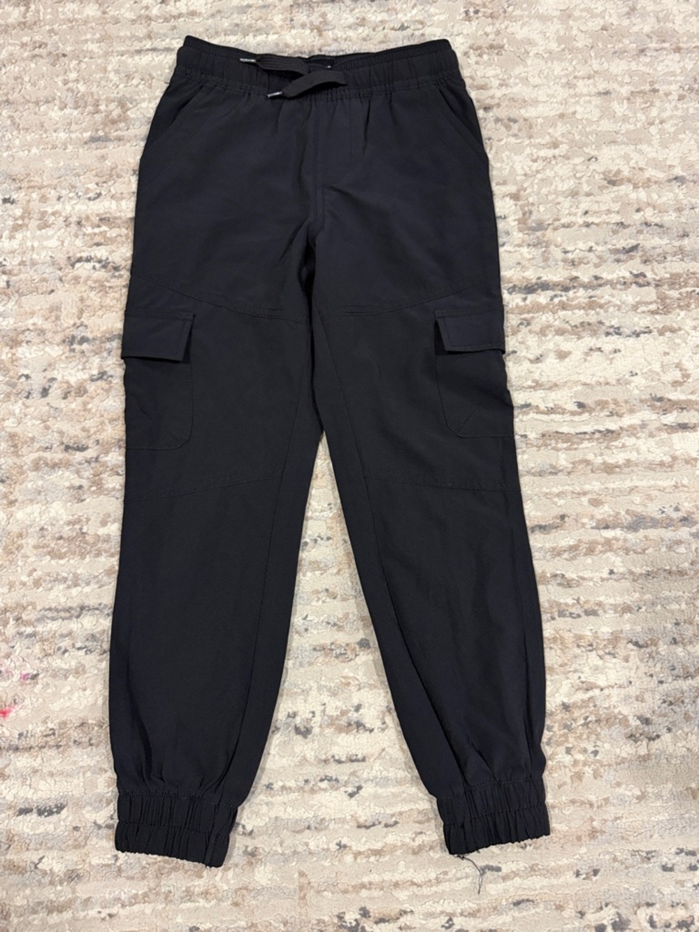 Kids Black Cargo Jogger Pants